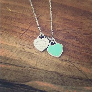 Tiffany Blue Double Heart Necklace